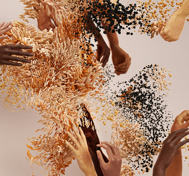 Mehrere echte und künstliche Hände greifen symbolisch nach neuronalen Netzwerken - Foto: Google DeepMind auf Unsplash