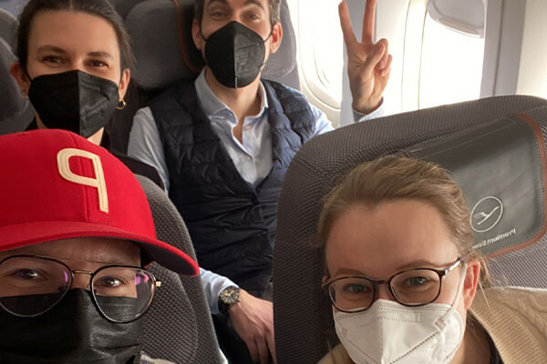 Im Flieger nach Austin